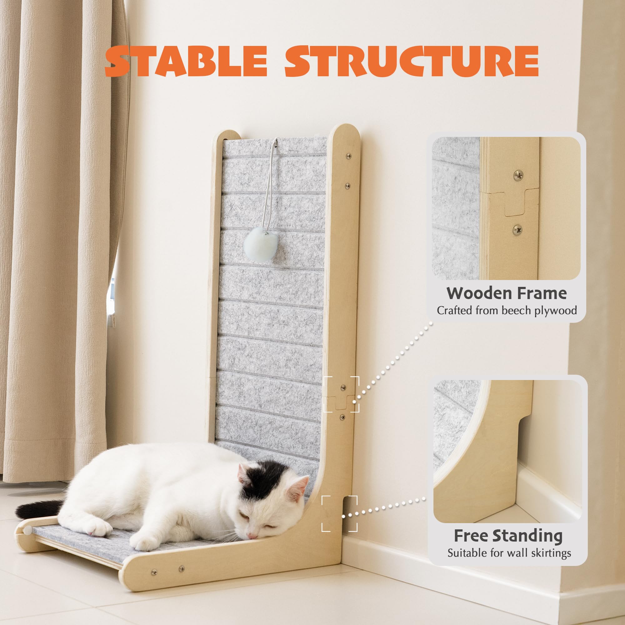 PETKARAY cat in action using scratcher shows active play and claw care