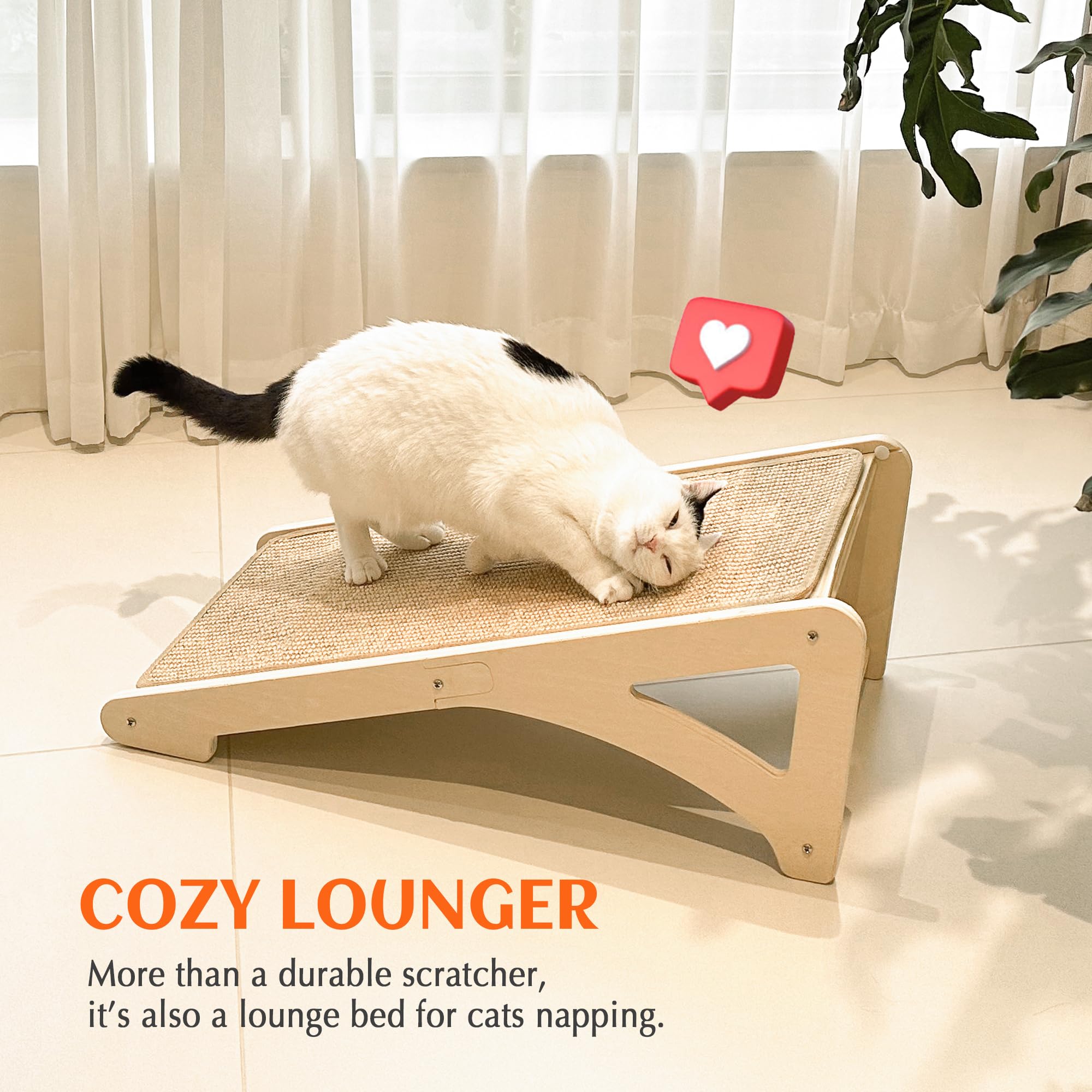 PETKARAY cat scratcher floor placement view for living spaces.