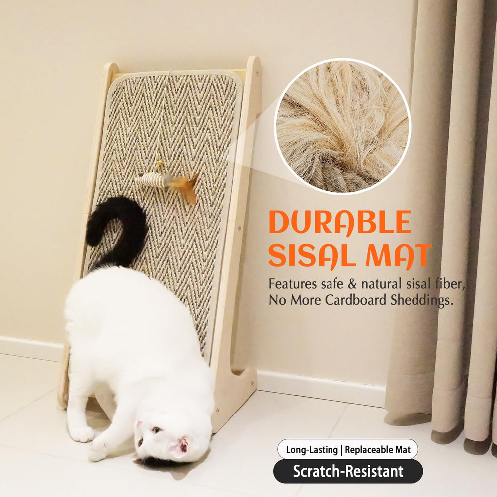 PETKARAY scratcher in use protecting a sofa from claws and wear