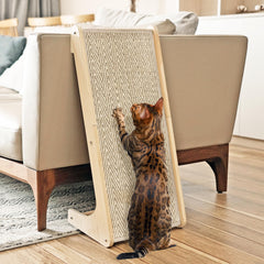 PETKARAY cat scratcher sisal ramp floor view shows sturdy design for daily scratching