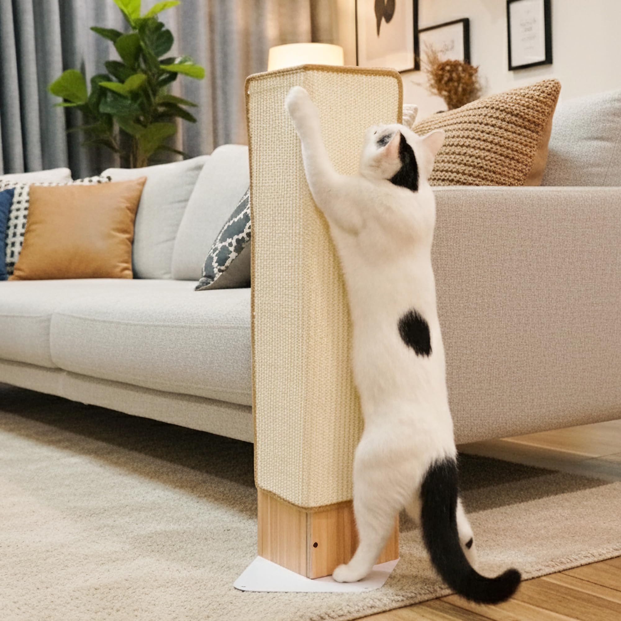PETKARAY scratcher with durable wooden frame and metal base.
