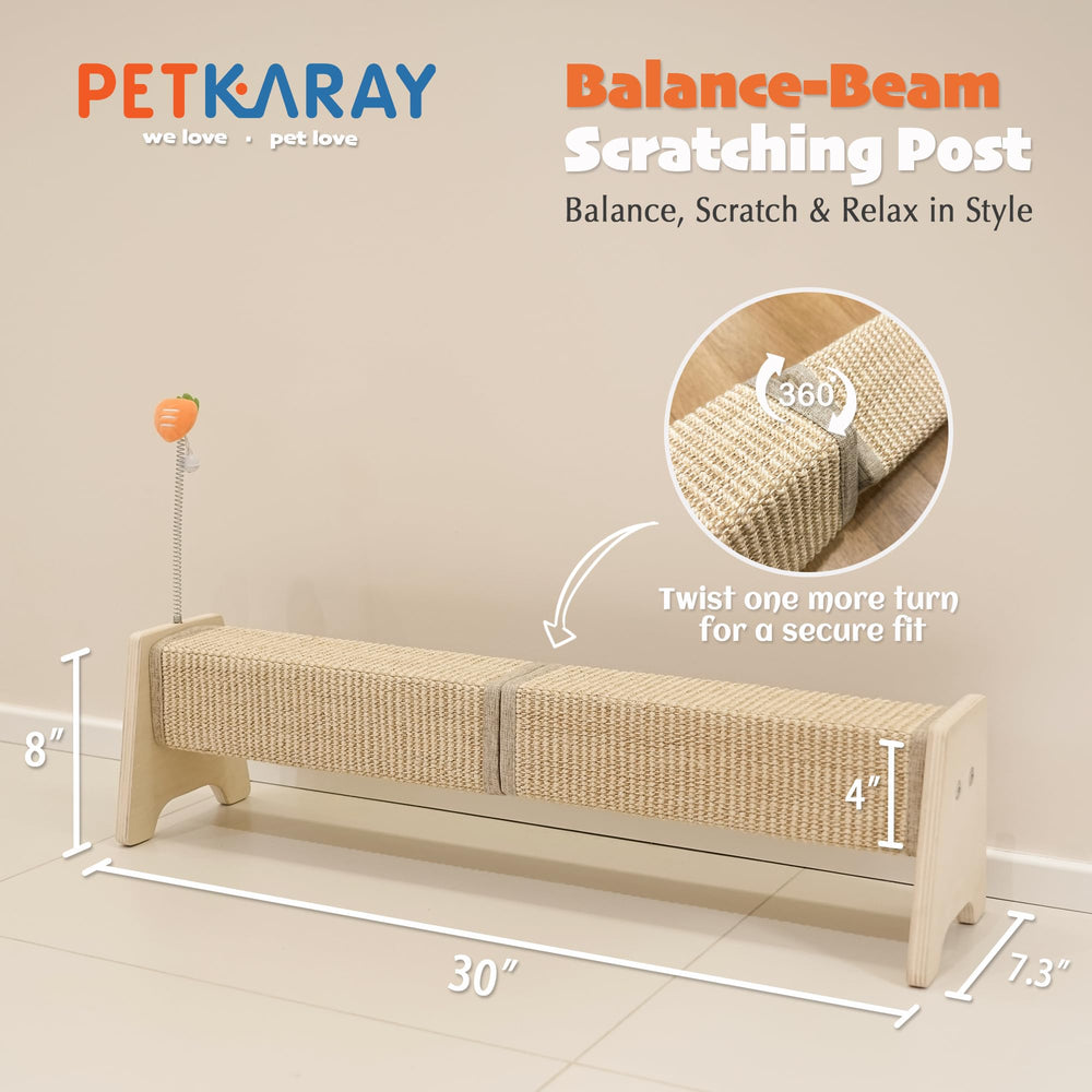 PETKARAY easy-cleaning scratch post—spot clean with wipes for quick upkeep