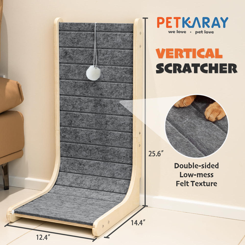 PETKARAY felt cat scratcher floor ramp – stable floor placement for comfortable scratching
