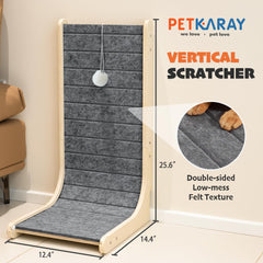 PETKARAY felt cat scratcher floor ramp – stable floor placement for comfortable scratching