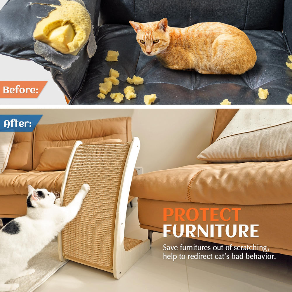 PETKARAY floor mount scratcher in room setup enabling cats to scratch away.