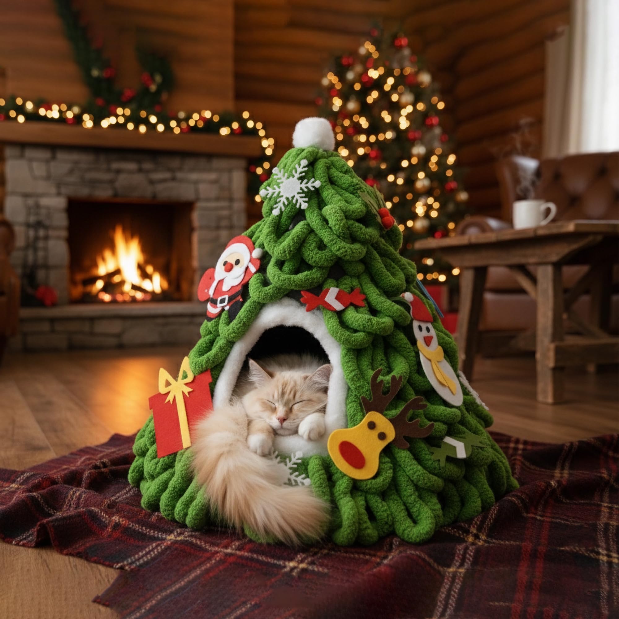 PETKARAY holiday gift cat cave, gift-ready presentation with festive appeal.