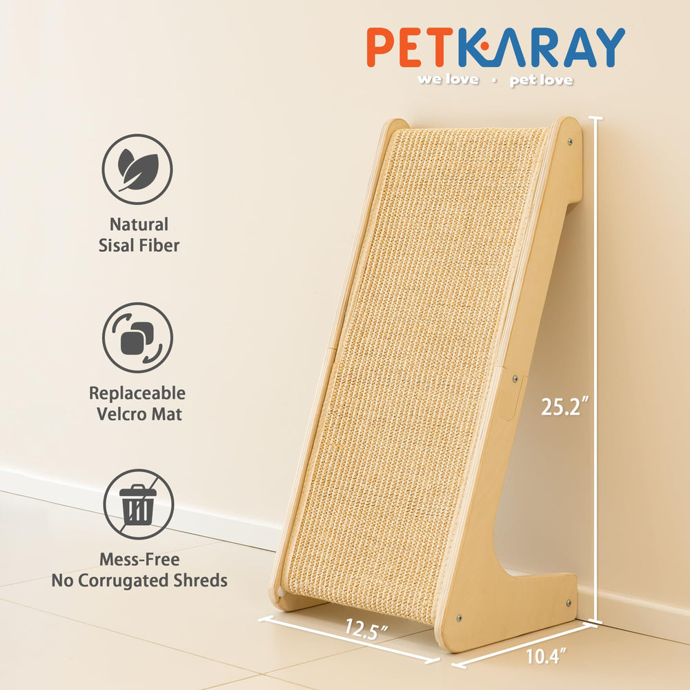 PETKARAY L Shape Cat Scratcher wooden base assembly in progress.
