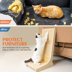PETKARAY L-shape scratching board offers a comfortable 105° foundation for scratching.
