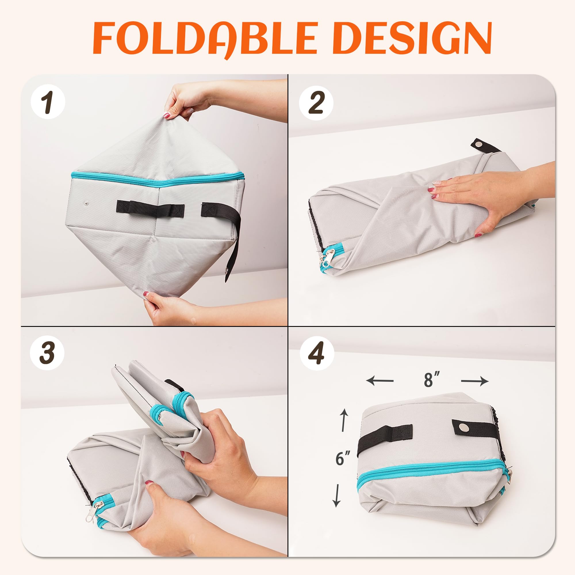 PETKARAY lightweight foldable litter box ready to pack.