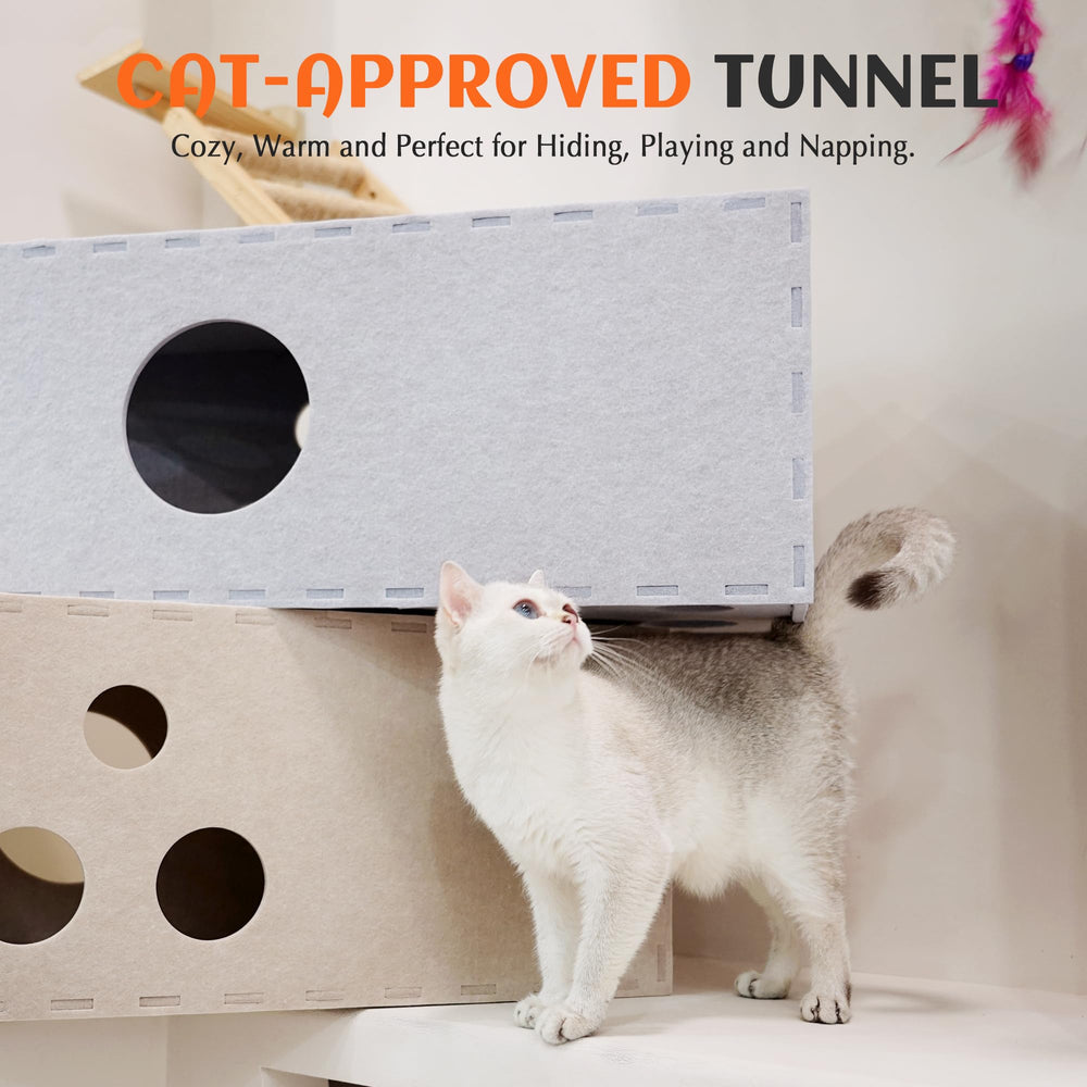 Petkaray sturdy tunnel structure supports multi-cat play without collapsing.