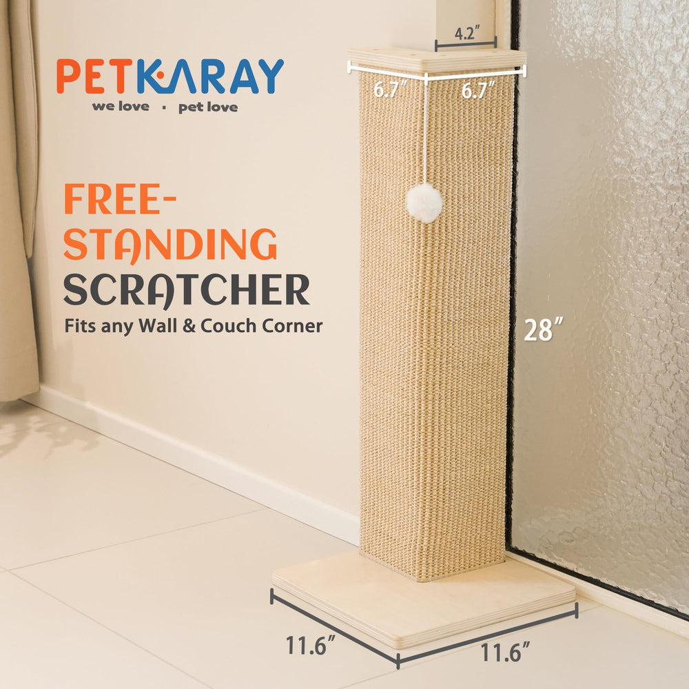 PETKARAY natural sisal-wrapped scratch pad closeup highlighting durable texture for claws