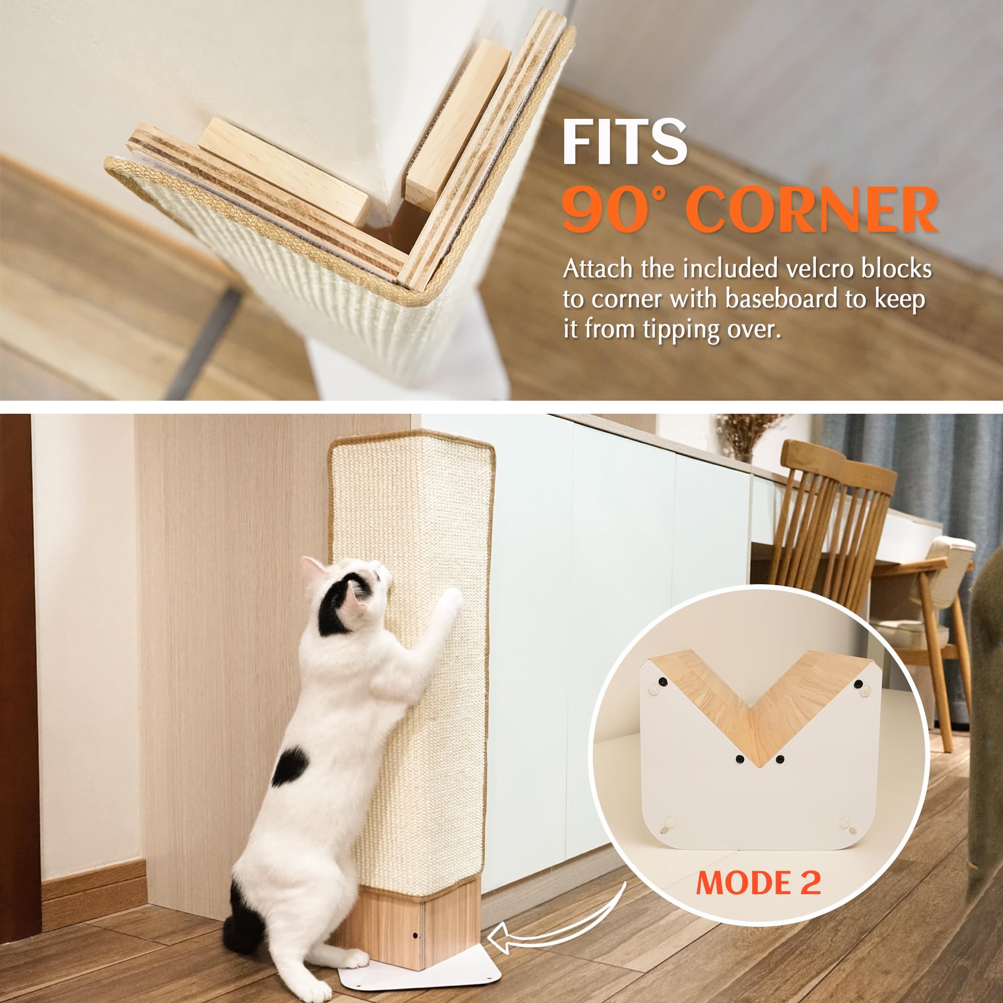 PETKARAY scratcher demonstrates sofa protection in a living room setup.