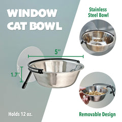 PETKARAY removable 5-inch stainless steel bowl for easy filling