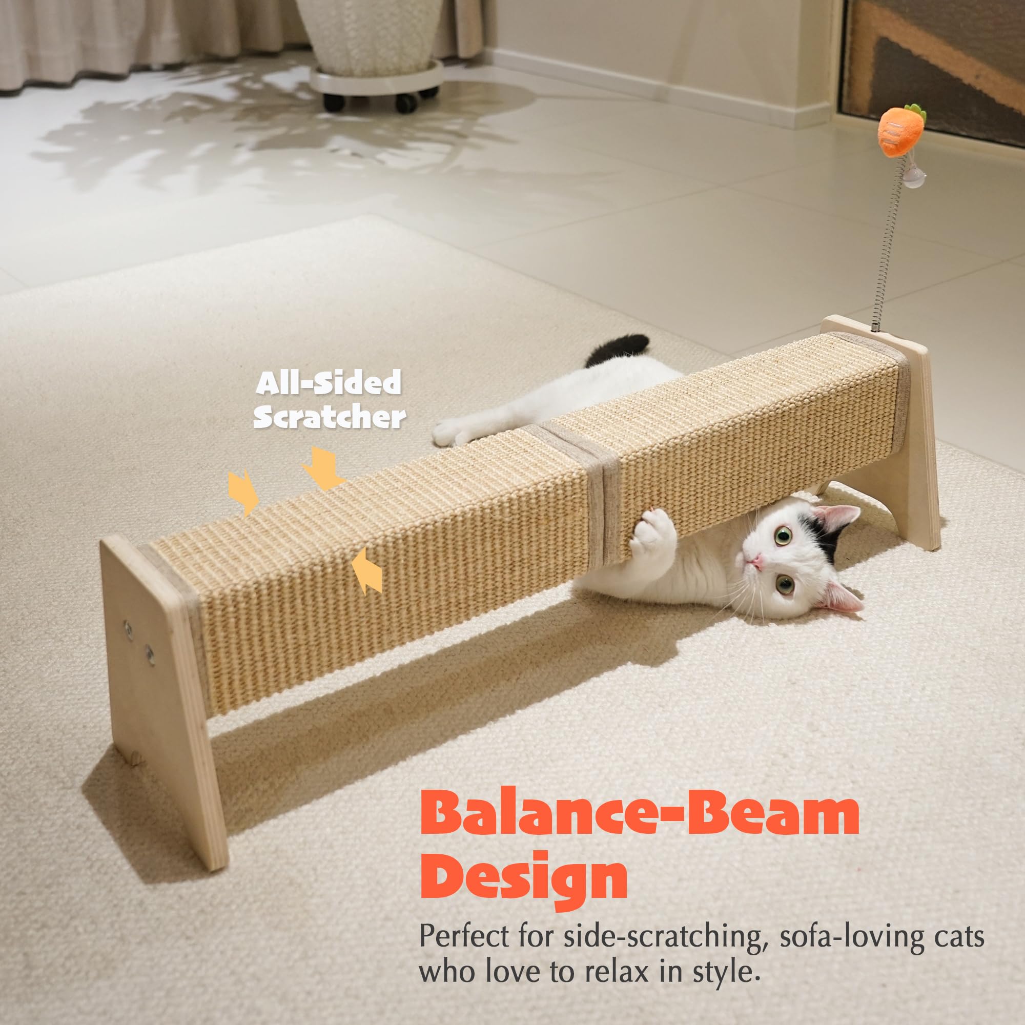 PETKARAY sisal fiber scratcher—natural texture inspires healthy claws