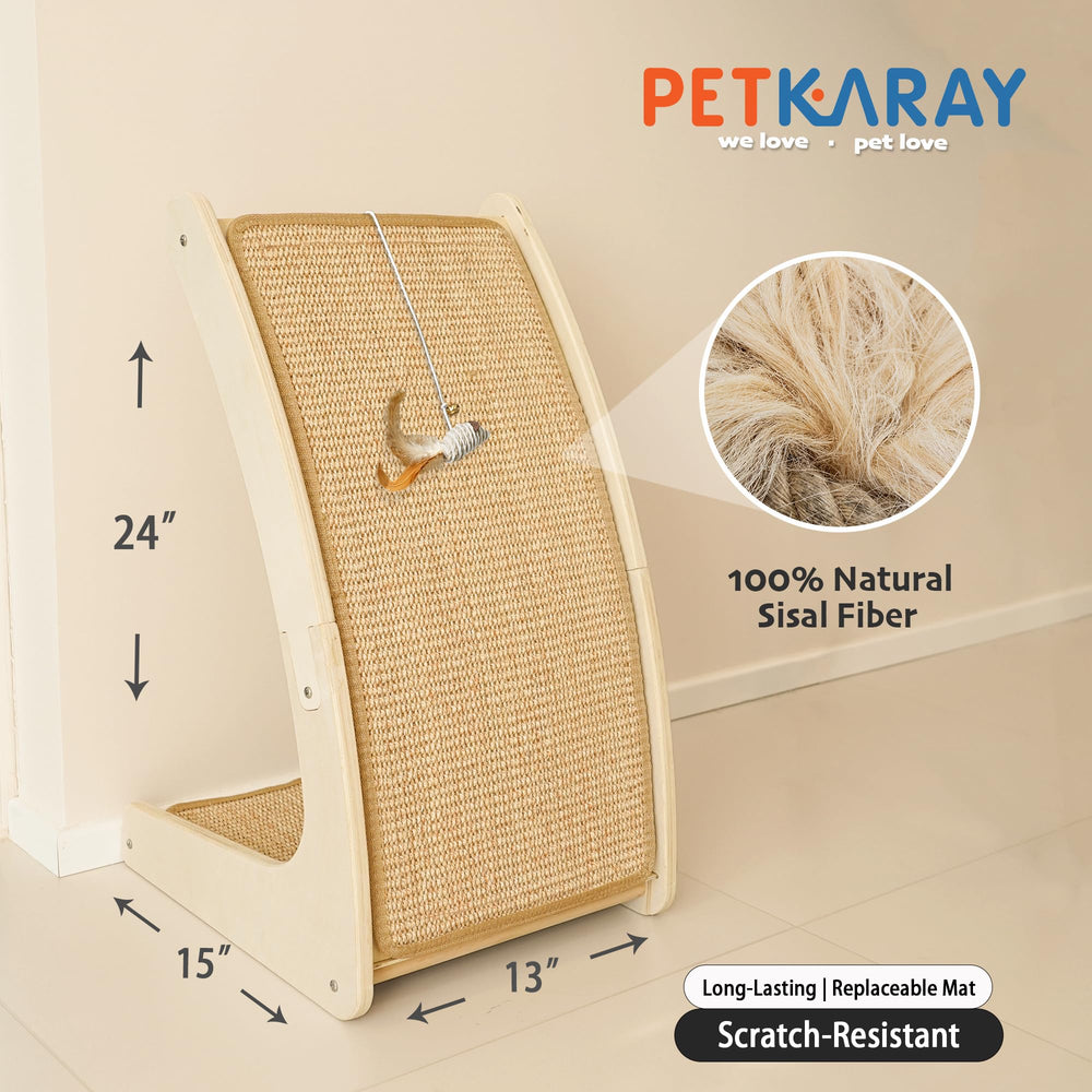 PETKARAY sisal mat close up highlighting durable scratching surface for long lasting use.