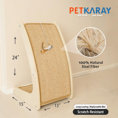 PETKARAY sisal mat close up highlighting durable scratching surface for long lasting use.