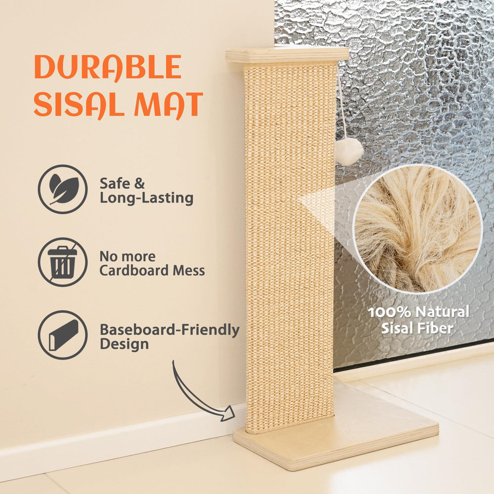 PETKARAY sturdy wooden base closeup emphasizing wobble-free stability