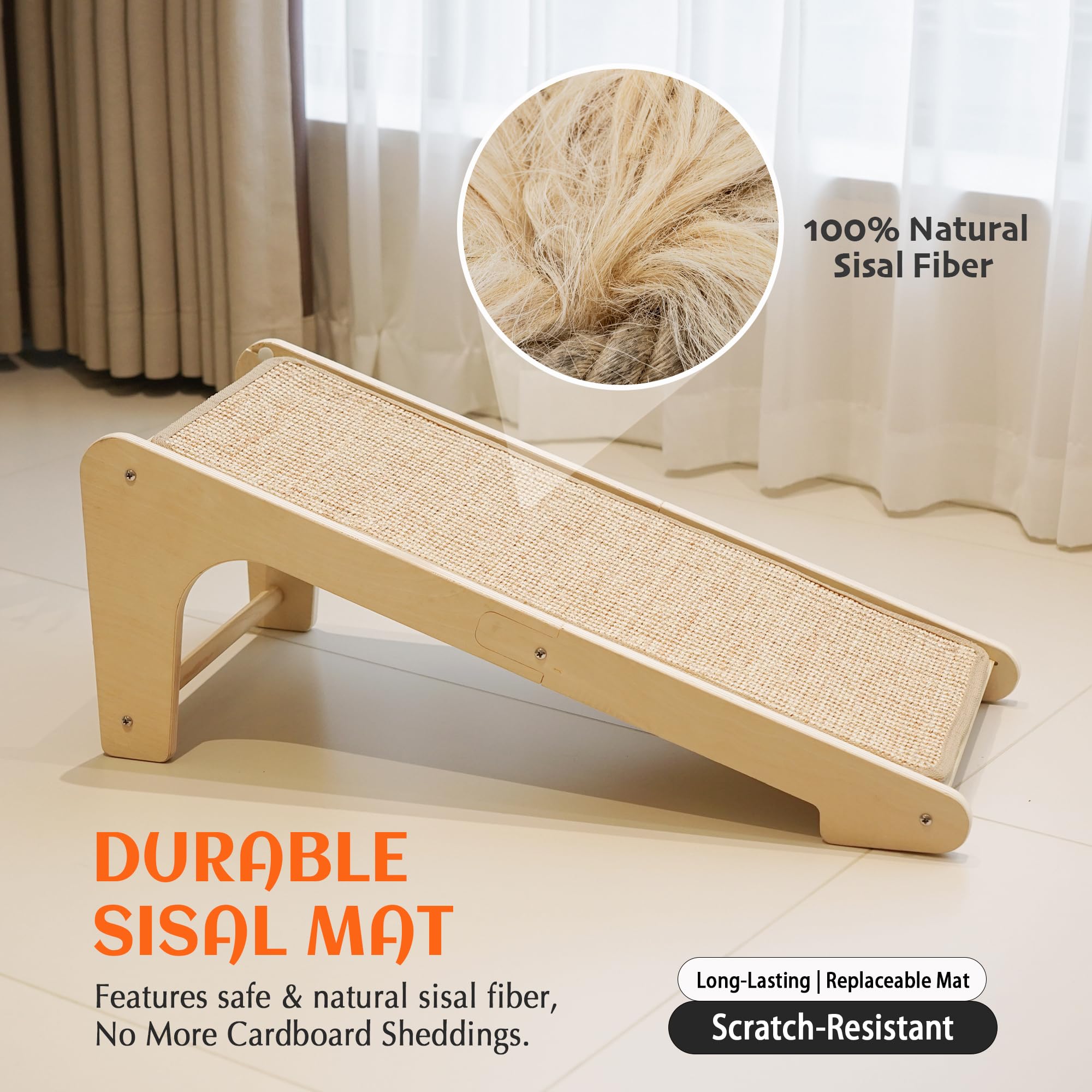 Petkaray wooden frame delivers durable support for long-lasting scratching.