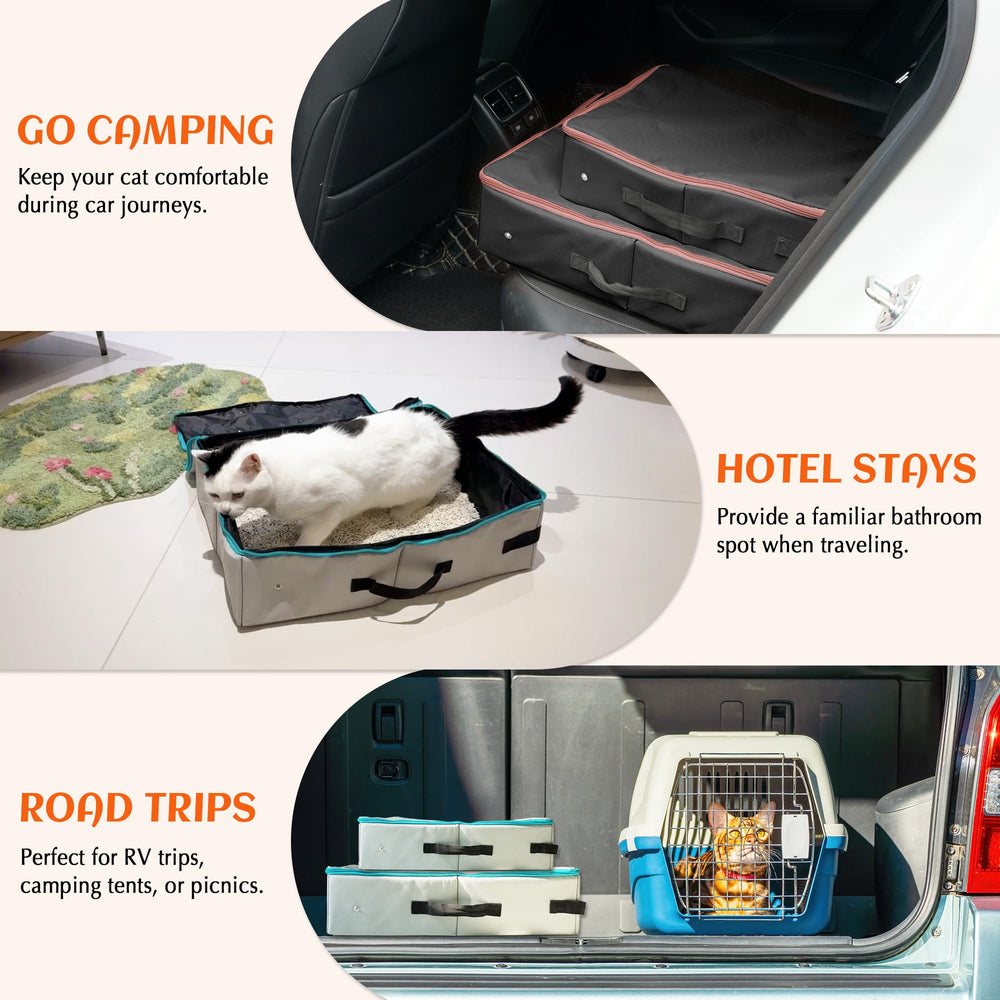 PETKARAY litter box with zipped lid for privacy on trips.