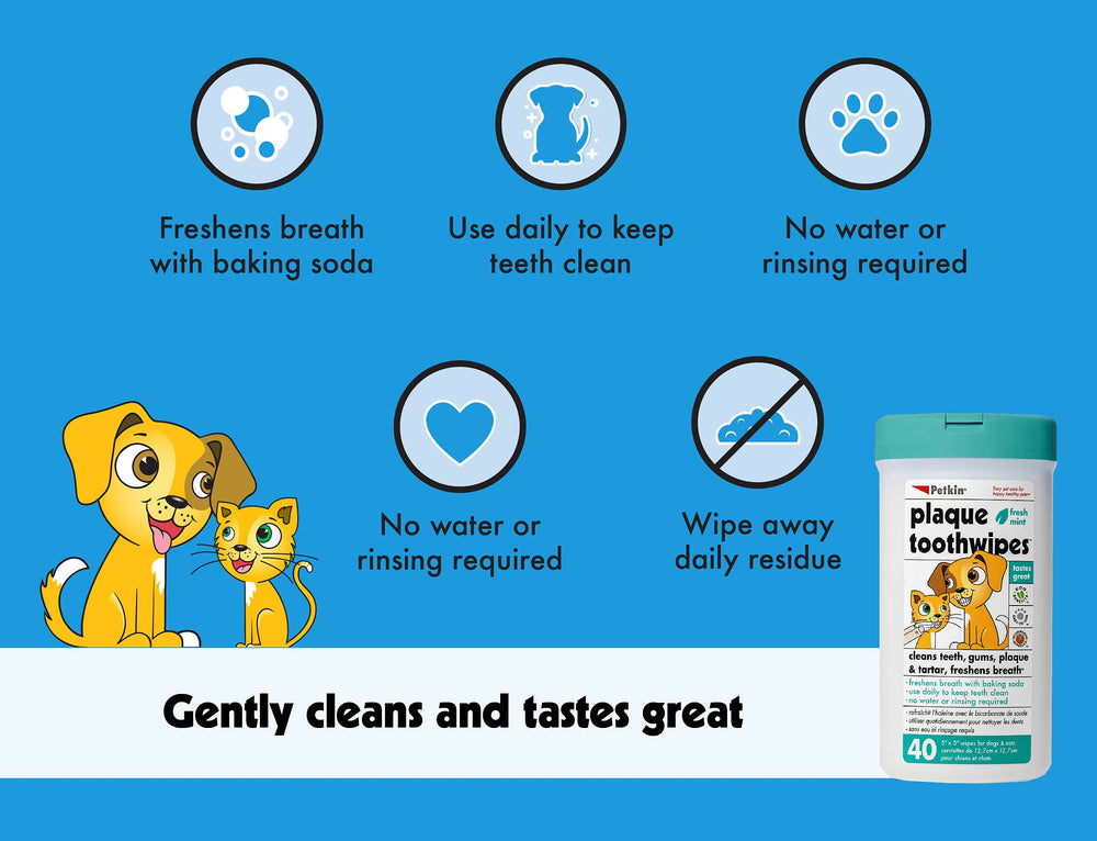 Petkin 80-wipes total two-pack packaging for regular pet dental care