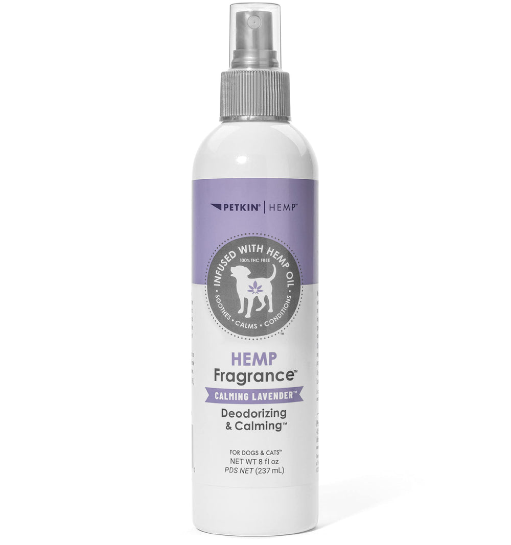 Petkin Hemp Fragrance bottle – convenient refreshing spray for pets between baths.