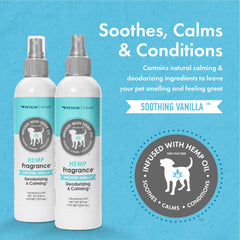 Natural deodorizing ingredients in Petkin hemp fragrance deodorize between baths