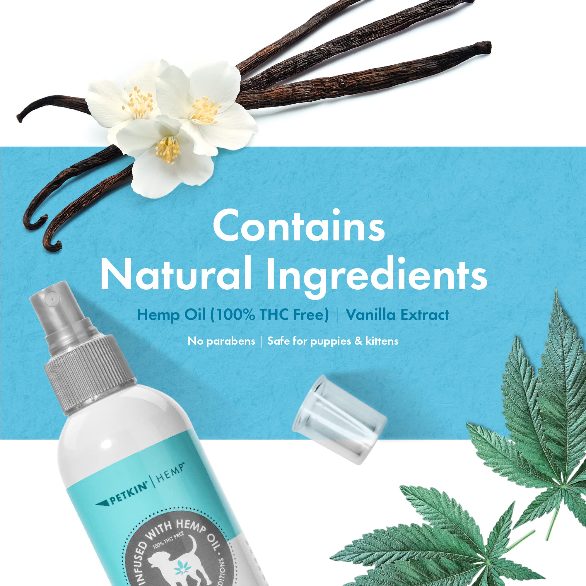 Petkin hemp fragrance used around pet bedding spray for fresh blankets
