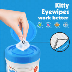 Petkin Kitty Eye Wipes formula with aloe vera and botanicals