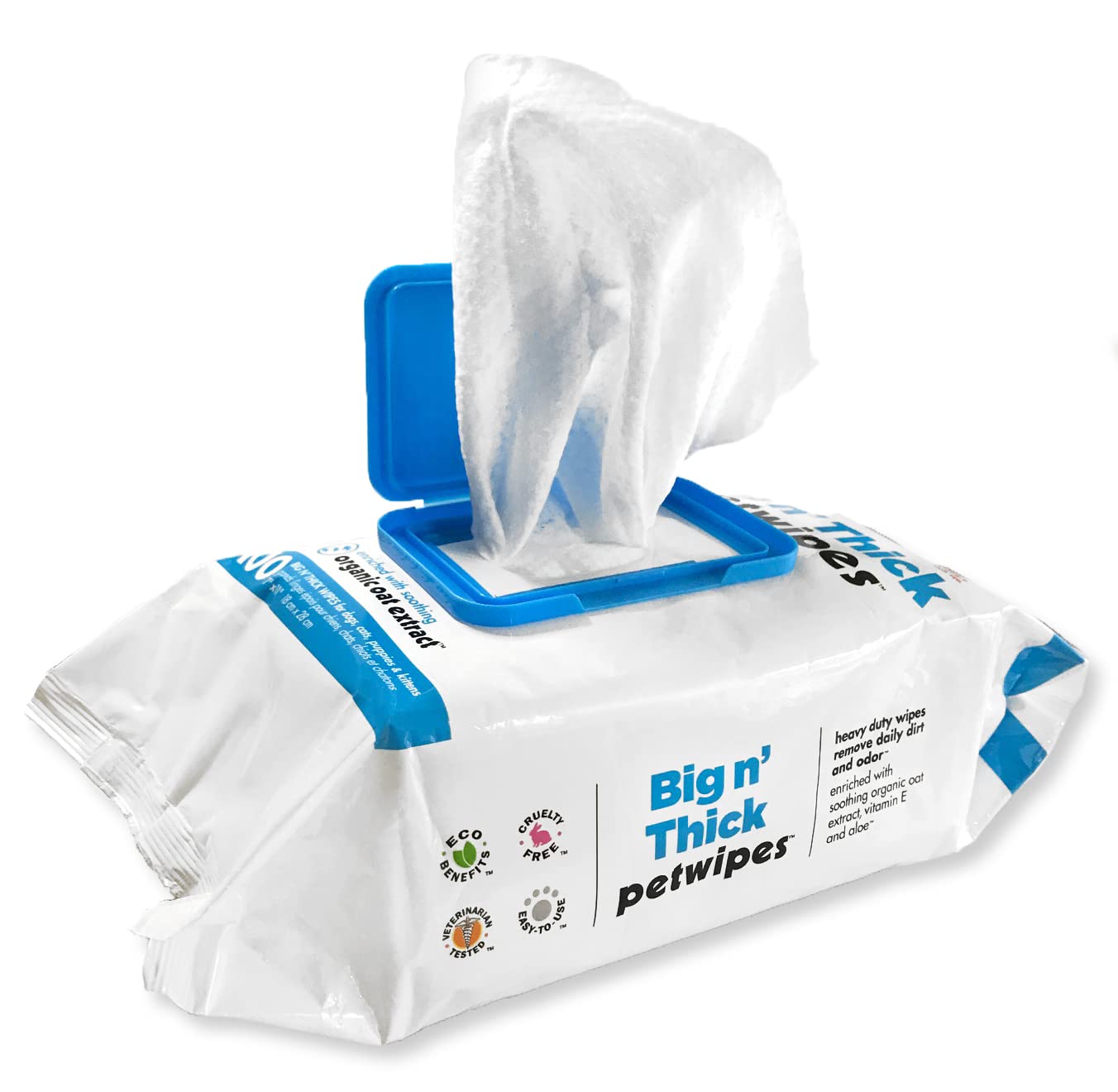 Petkin Large Pet Wipes no water needed for quick refresh.