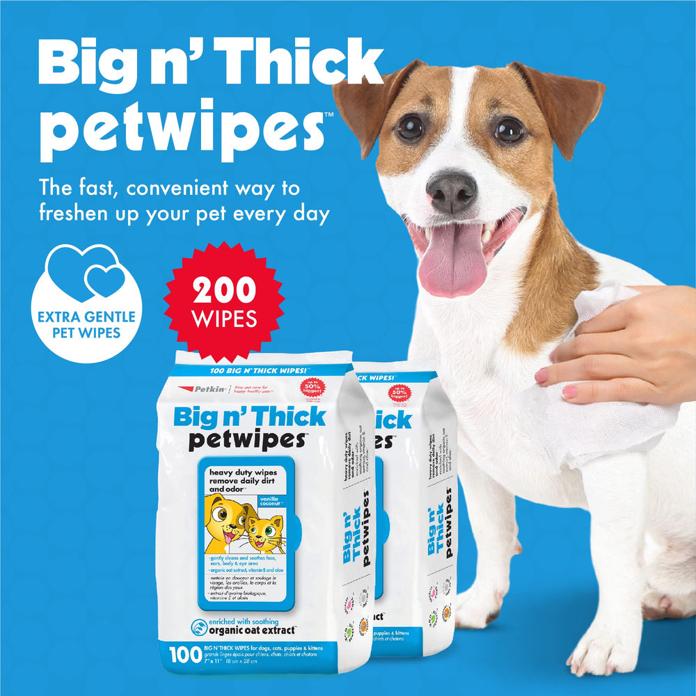 Petkin Large Pet Wipes two-pack box ready for on-the-go cleanups.