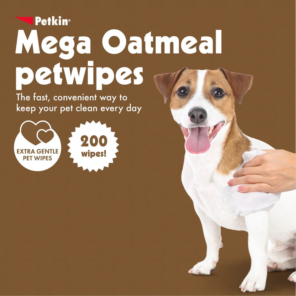 Petkin Mega PetWipes lid open showing easy, grab-and-go cleaning.