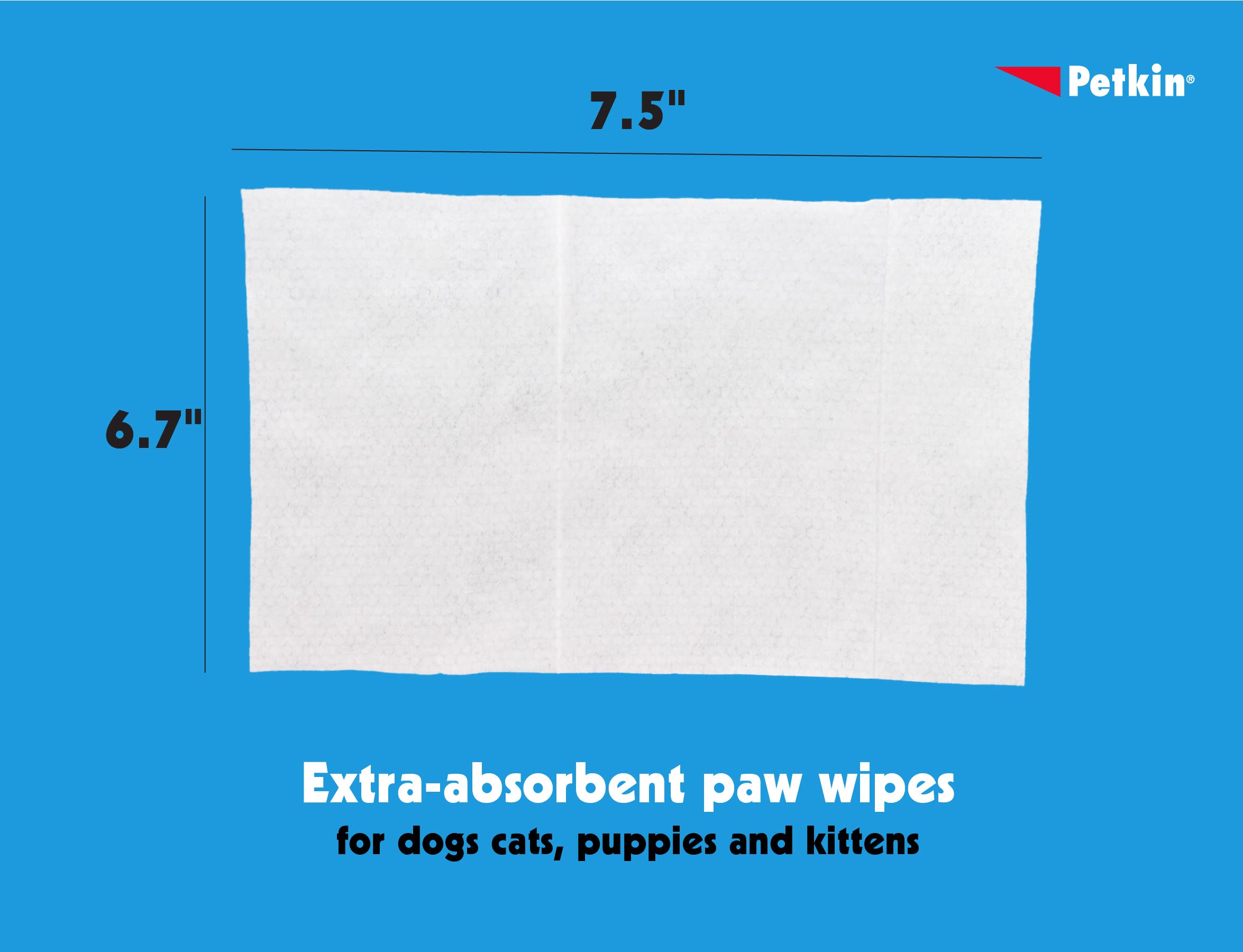 Petkin Paw Wipes used on a dog's paw for dirt removal after outdoor activity