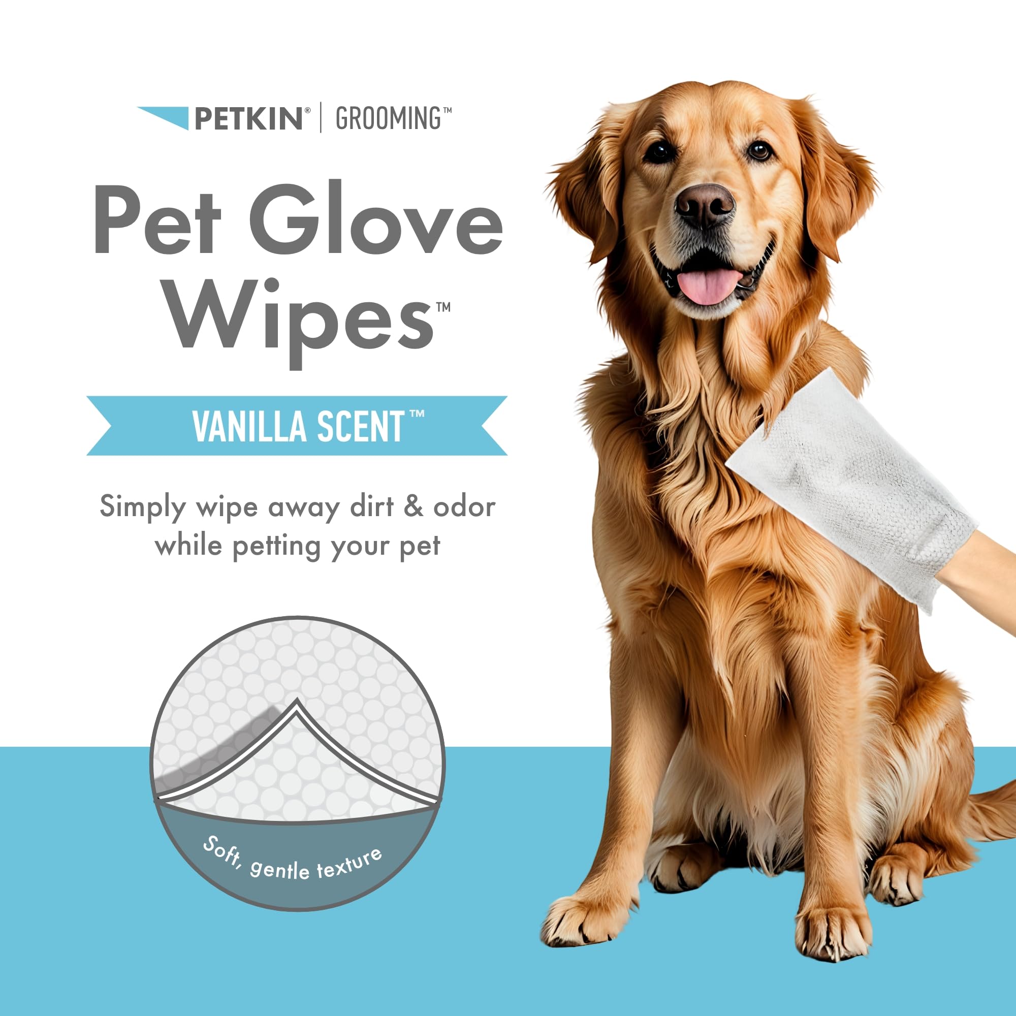 Petkin Pet Glove Wipes for face: quick refreshing wipe.