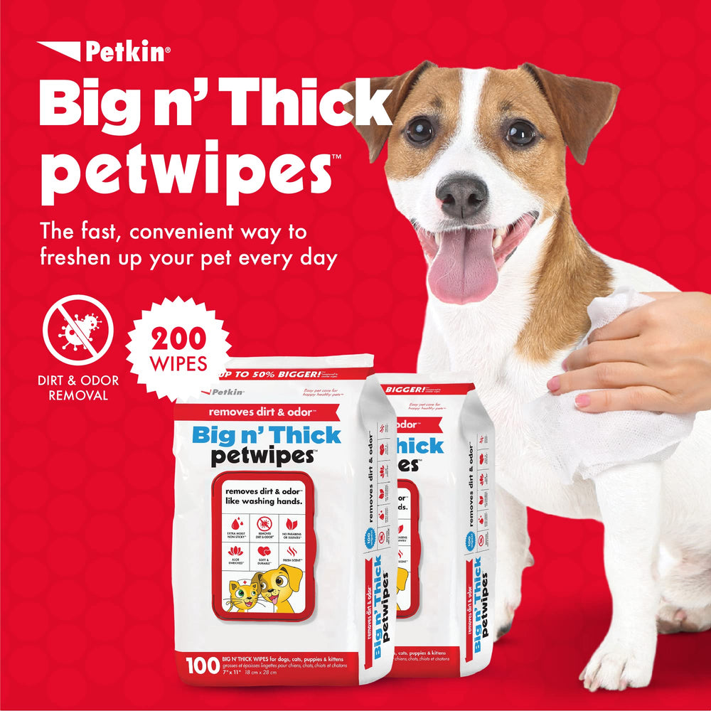 Petkin Pet Wipes closeup shows moisture for gentle, everyday cleaning.