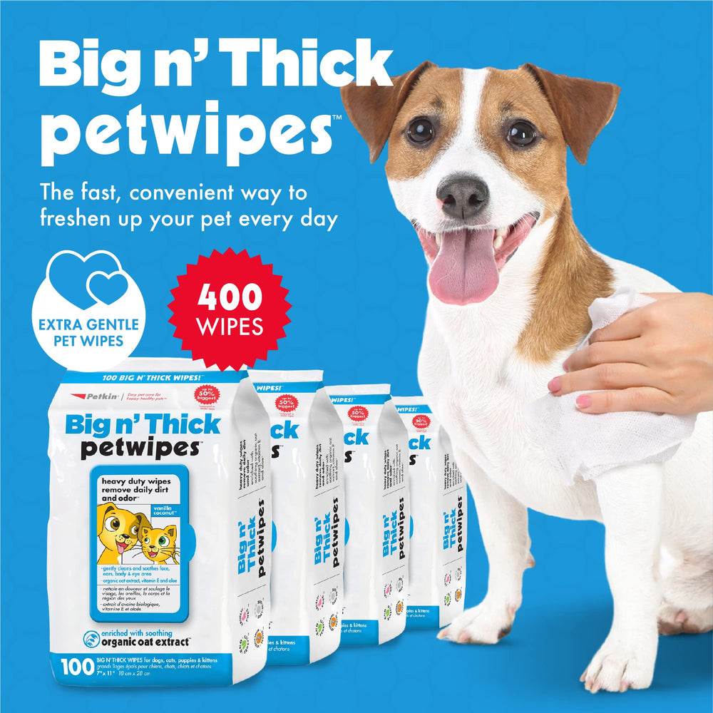 Petkin Pet Wipes large pack: ears cleaned gently for pets