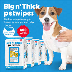 Petkin Pet Wipes large pack: ears cleaned gently for pets