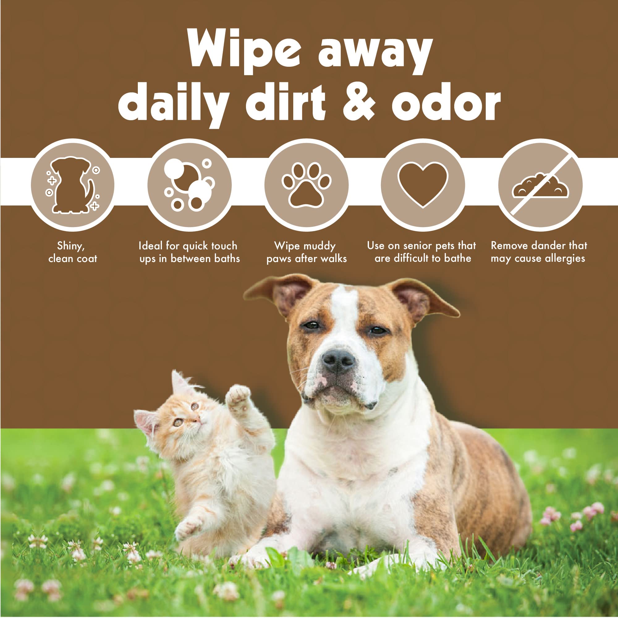 Petkin Pet Wipes with oat extract soothe fur and skin during use