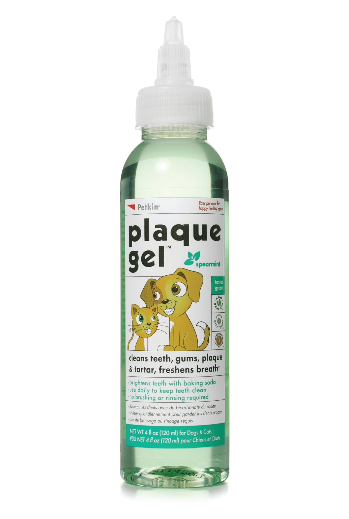 Petkin Plaque Remover Gel bottle 4oz for easy daily dental care