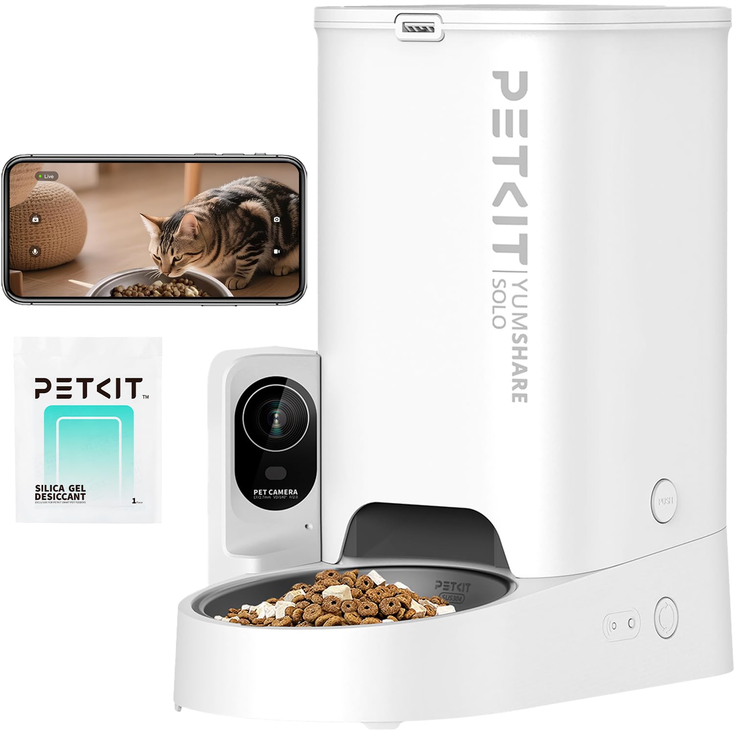 PETKIT automatic cat feeder camera view for remote meal monitoring