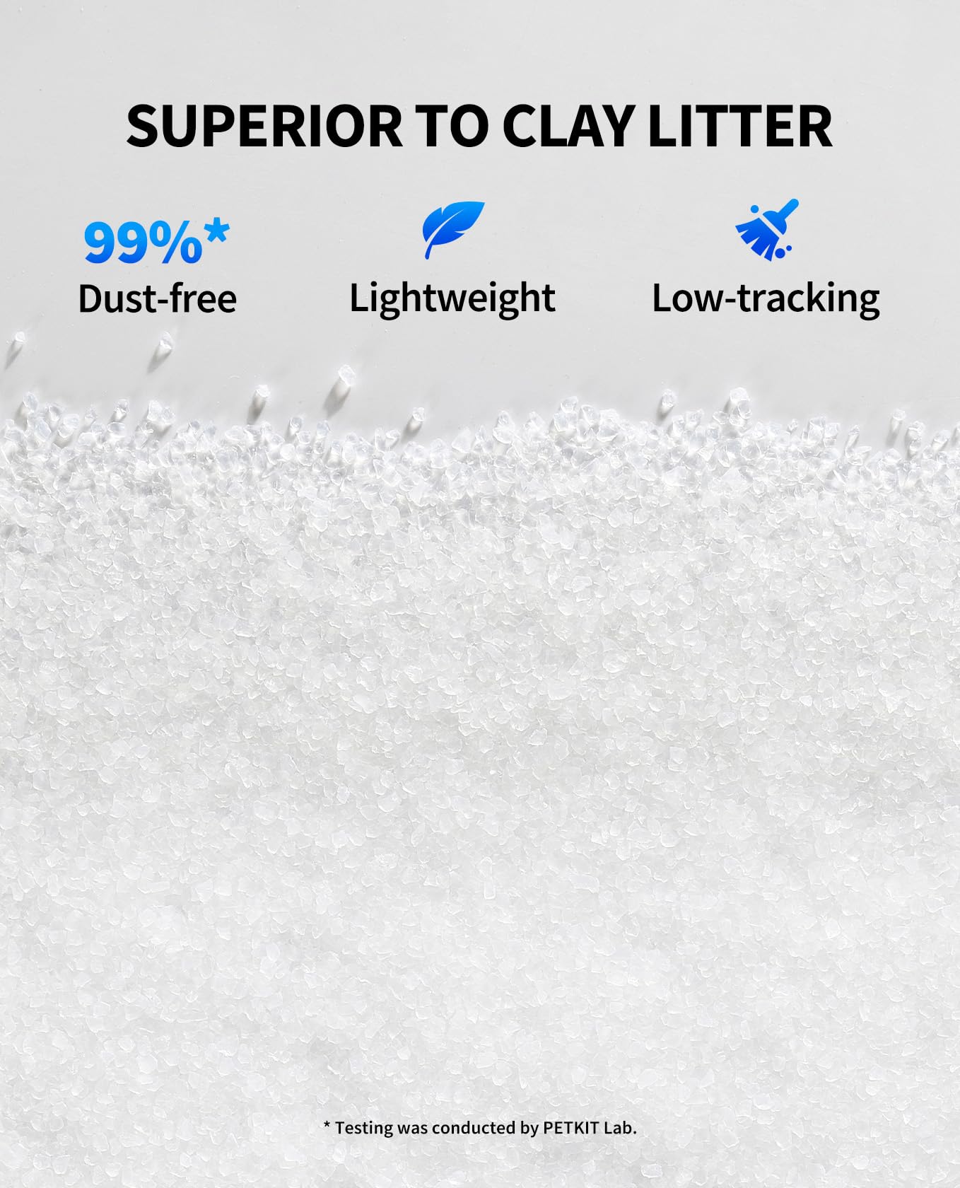 PETKIT Crystal Litter open-top design with dual waste trap and two-way rake