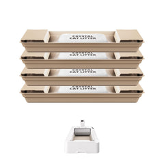 PETKIT Crystal Litter Tray front view shows dust-free design for a cleaner home