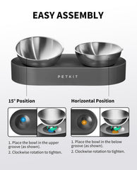 PETKIT Cybertail bowl base anti-spill keeps floors clean during meals.