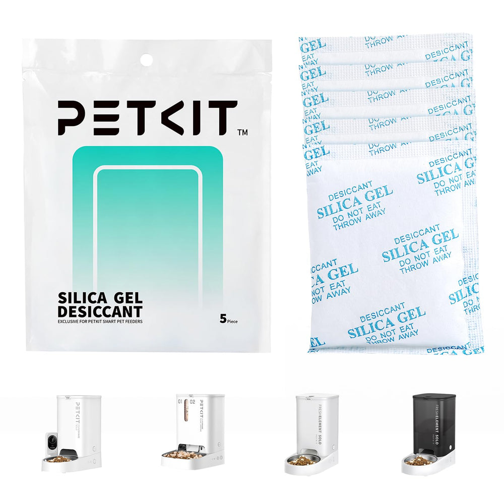 PETKIT desiccant bags 5-pack packaging keeps feeders tidy and moisture-free.