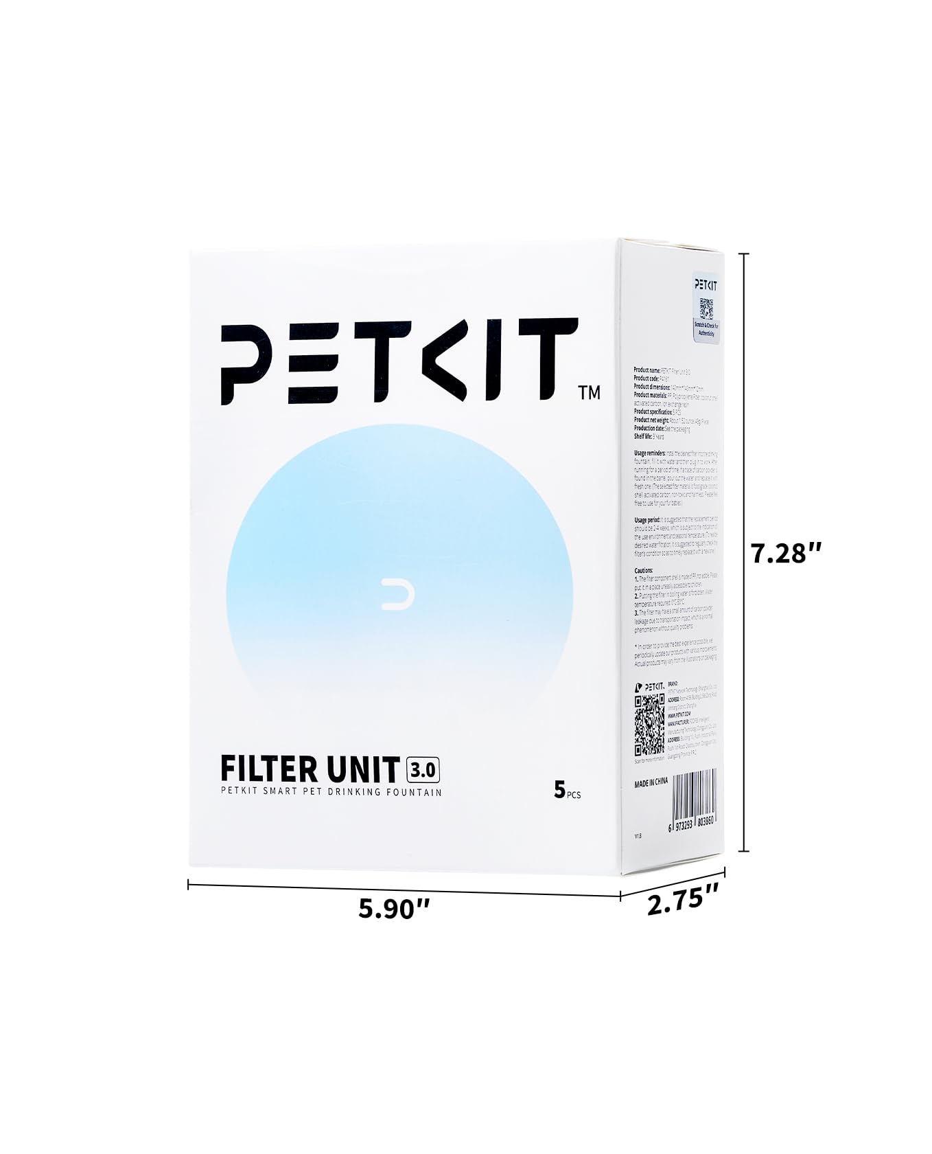 Petkit Eversweet 3 Pro fountain filters pack shows compatible replacements for reliable hydration.