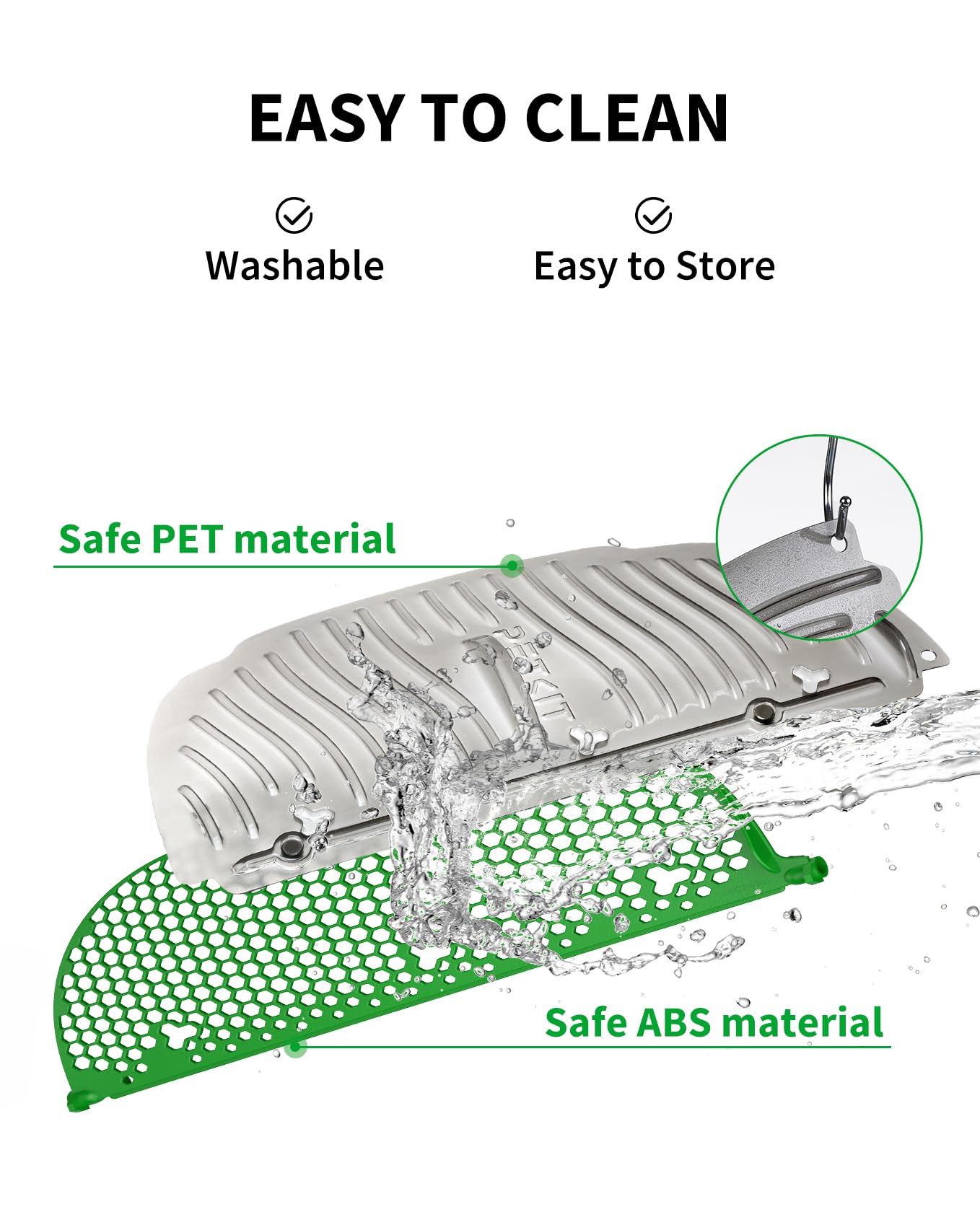 PETKIT hanging hole storage keeps it neatly stored after cleaning.