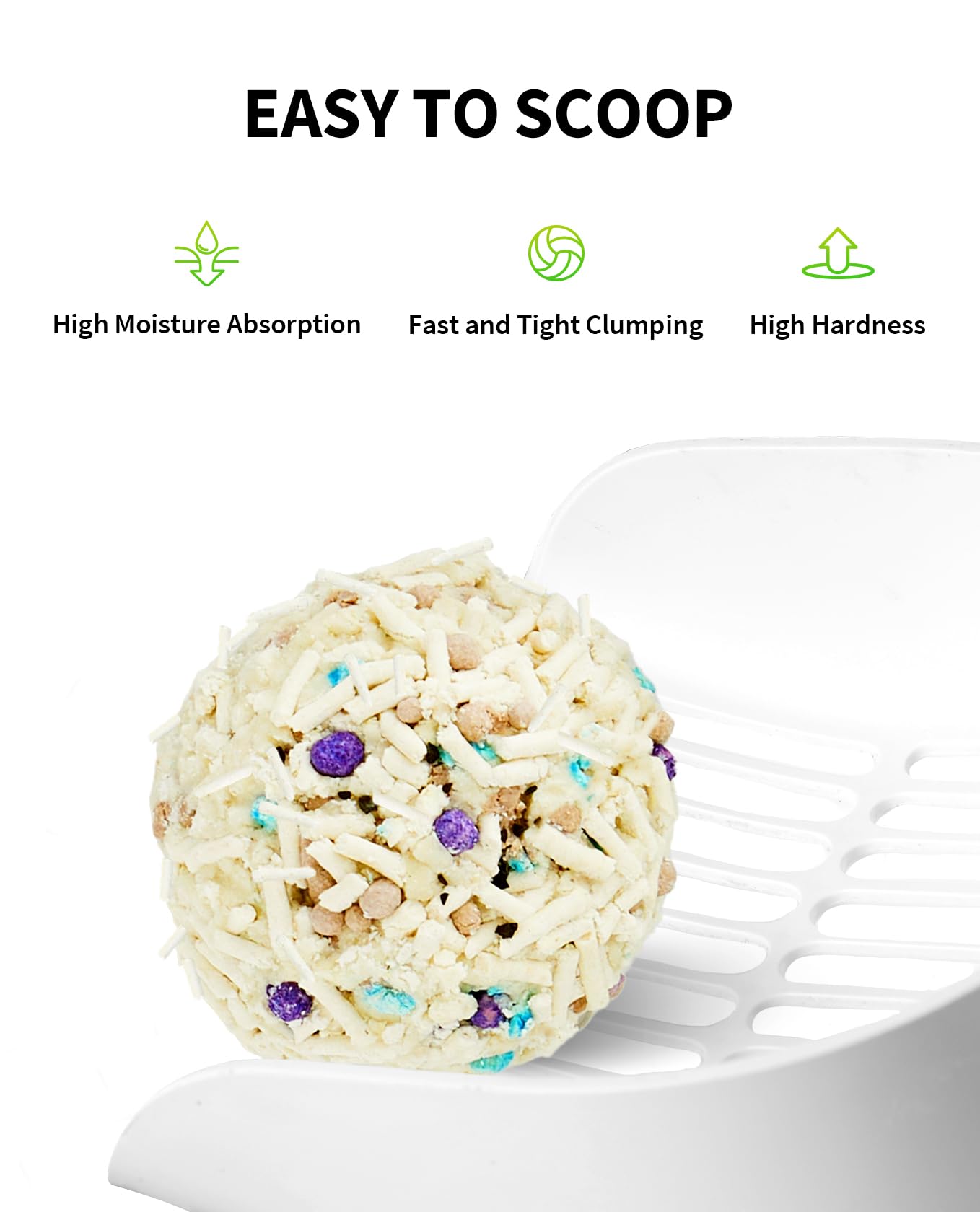 PETKIT clumping action demonstrates 3-second solid clumps for easy scooping