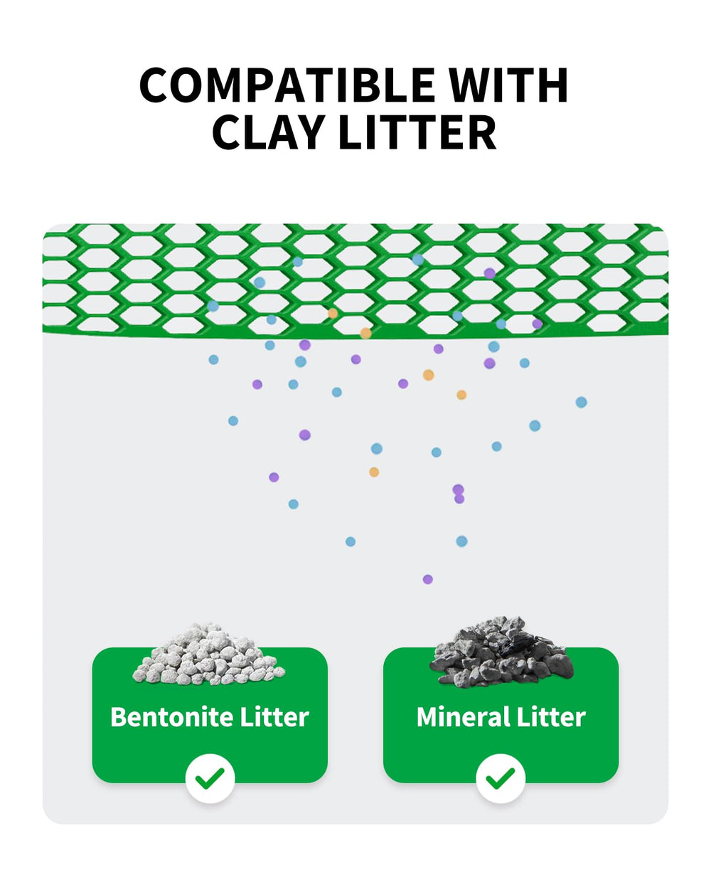 PETKIT litter sifter makes efficient separation of waste and clean litter.