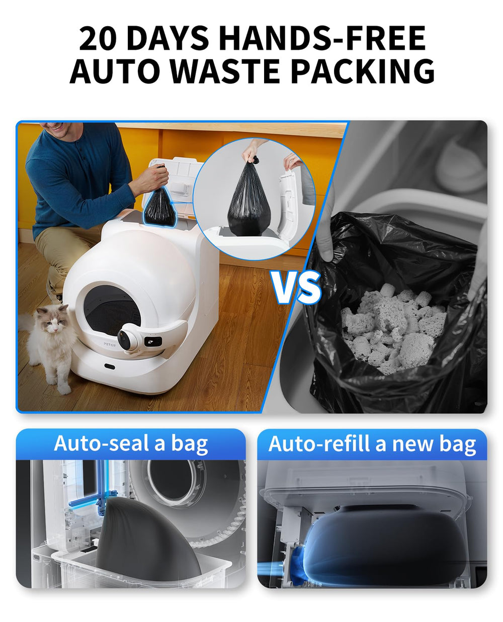 PETKIT Purobot 10L mega waste bin supports multi-day use