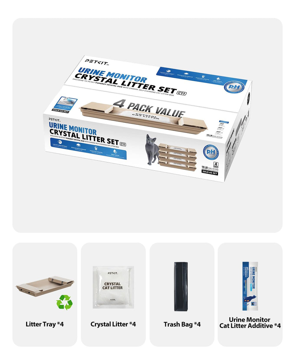 PETKIT Crystal Duo dust-free design minimizes mess and tracking.