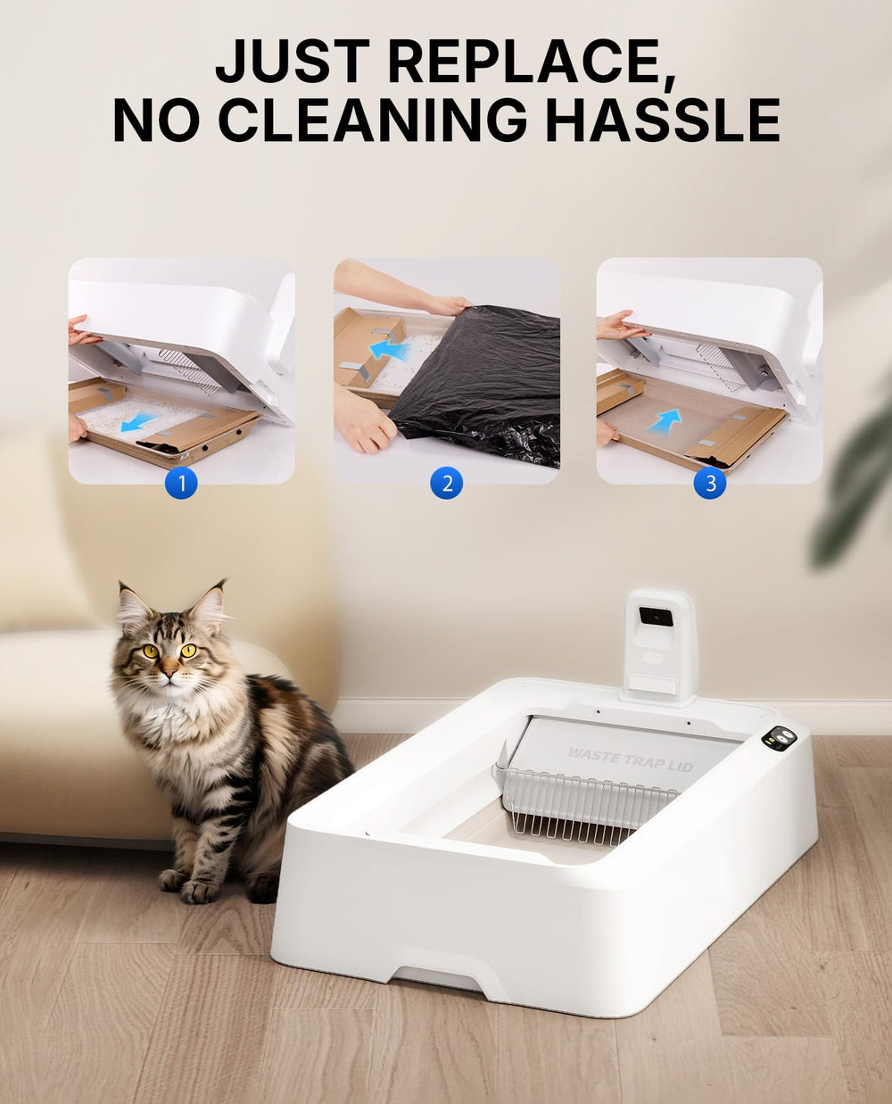 PETKIT Purobot Crystal Duo safety sensors protect cats during operation.